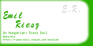 emil riesz business card